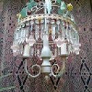 Delicate chandelier decorated with handmade majolica roses, murano .Italy