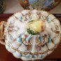 A large vase with a dish from Capodimonte marking.Italy Vintage