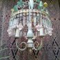 Delicate chandelier decorated with handmade majolica roses, murano .Italy