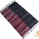 Leather Hearth Rug for Fireplace Fireproof Mat BLACK PINK