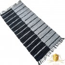Leather Hearth Rug for Fireplace Fireproof Mat BLACK BEIGE LINES