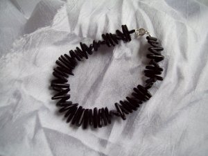Black wood bead bracelet