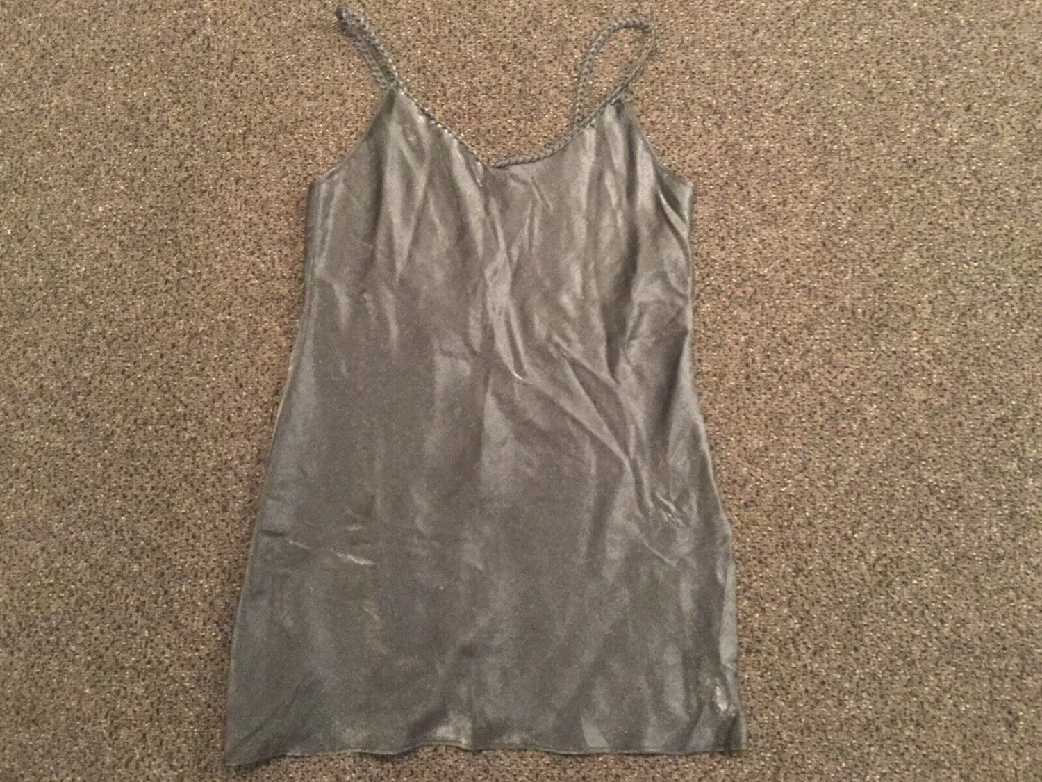 Val Mode Silver Metallic Nightgown, Size S