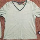 Relativity Petite Long Sleeve Top, Size PM, Aqua Glass Color