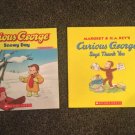 Two Curious George Books; Snowy Day and Says Thank You, Like New