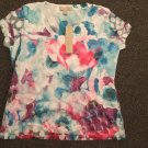 Laura Ashley Sheer Short Sleeve Shirt, Size PL, NWT