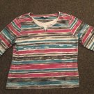 Breckenridge Silver Glittered Long Sleeve Shirt, Size L