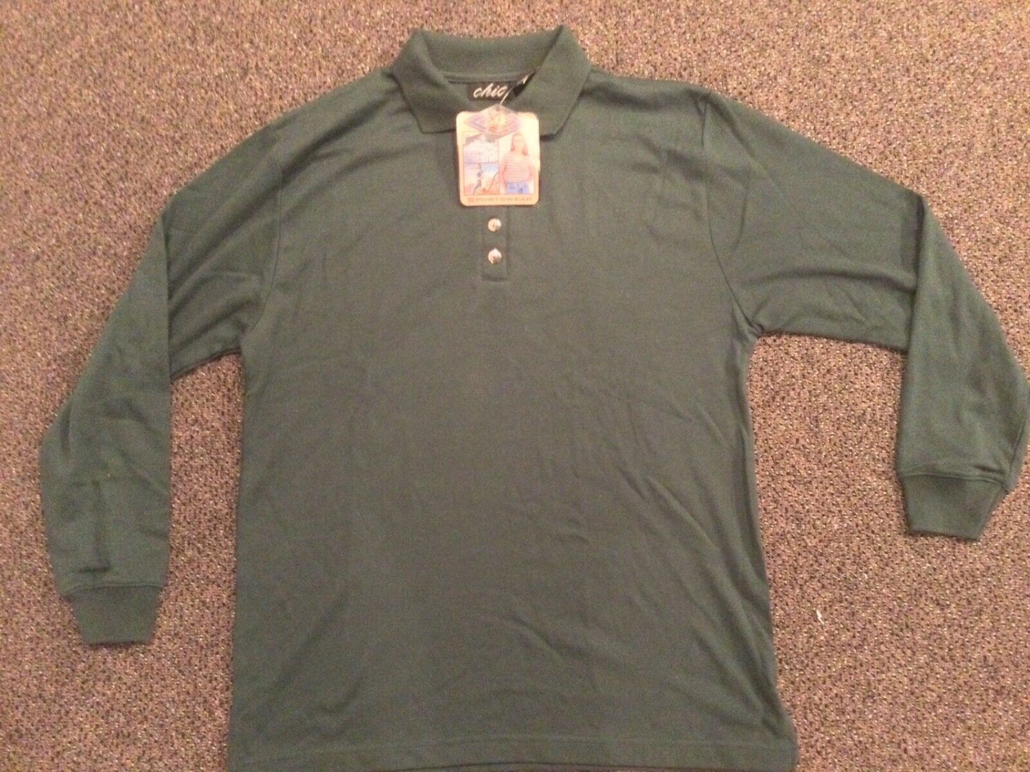 Chic Long Sleeve Polo Shirt, Size M, NWT
