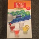 Ice Shots Set of 12 Ice Mold Shot Glasses W/ Serving Tray Just Freeze Lush Life