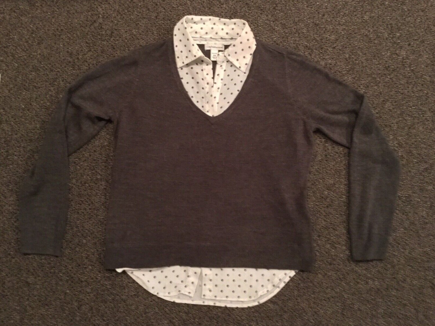 Croft & Barrow Long Sleeve Collared Shirt, Size PM