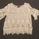 Rafaella Crochet Short Sleeve Shirt, Size PS