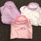 First Moments Girls One Piece, 3 Months, Set Of 3
