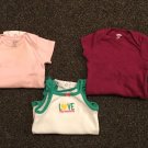 Three Six Month Girl’s One Pieces, 2 Carters, 1 Taggies