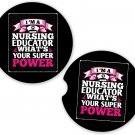 Nurse Nursing Super Power #1 | Set of 2 Matching Coasters Car Cup Holders