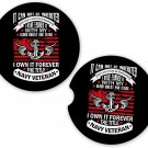 US Navy Military Veteran Set of 2 Coasters Set of 2 Coasters Car Cup Holder