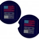 USA American Flag Flag and Guns Set of 2 Coasters Car Cup Holder