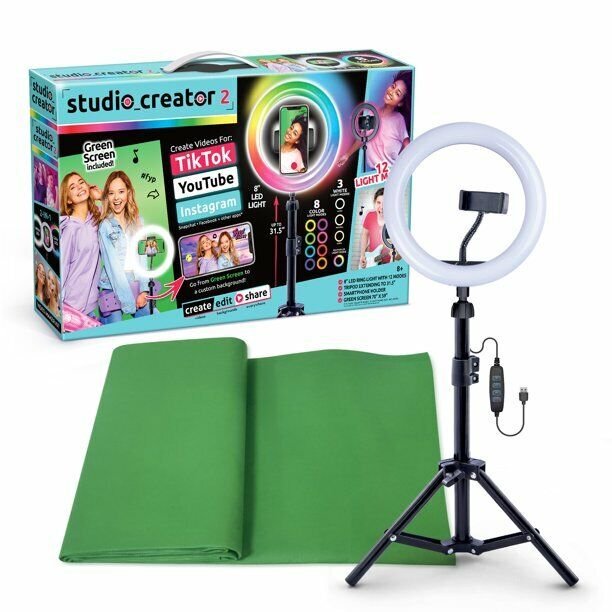 Studio Creator 2 Video Maker Ring Light Phone Holder Tripod Green Screen Tik Tok