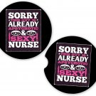 Nurse Nursing Sexy Nurse | Set of 2 Matching Coasters Car Cup Holders