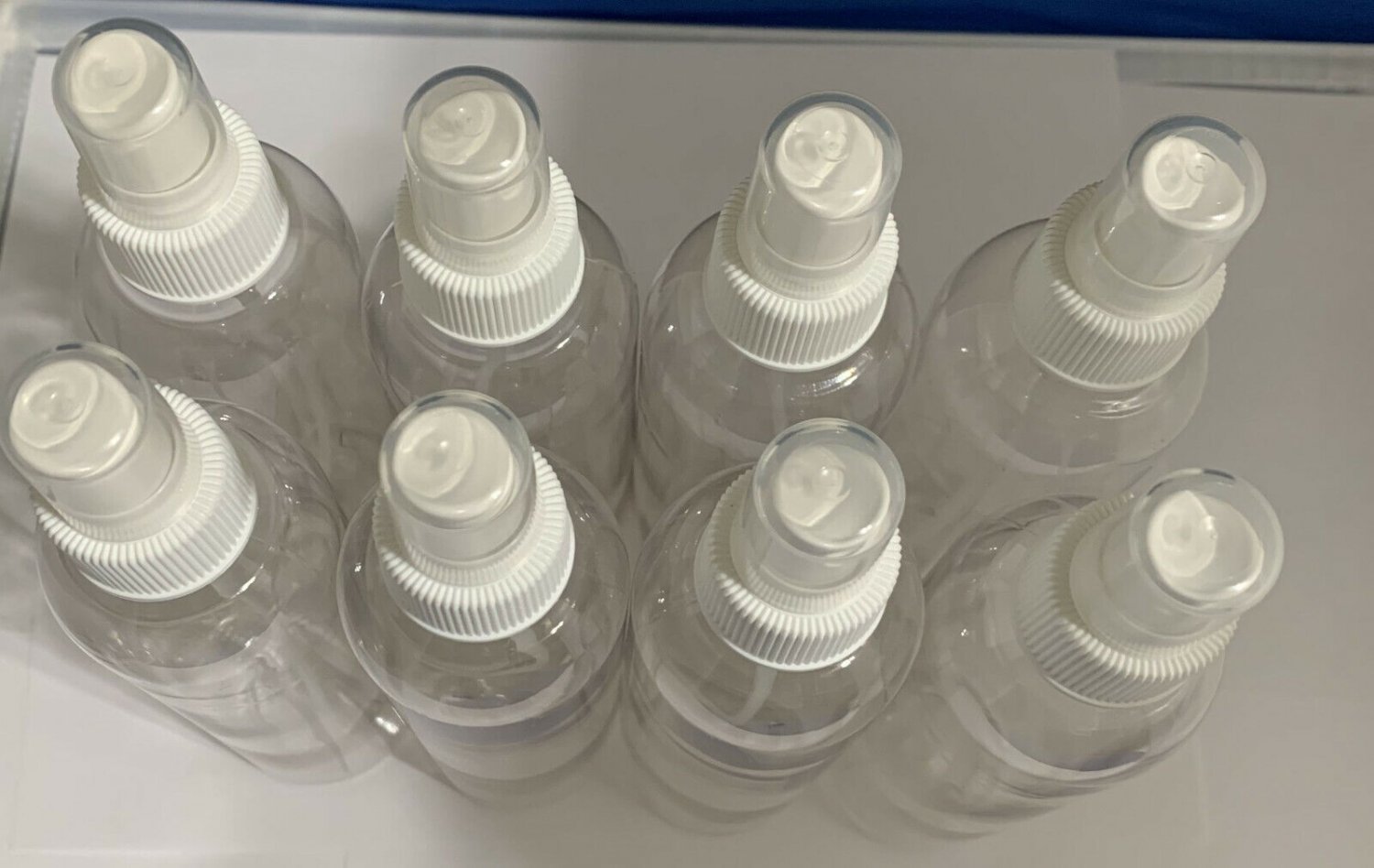 Empty 8oz Clear Plastic Spray Mist Bottle w/ White Atomizer