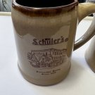 2 Vintage Win Schuler's Distinctive Dining Restaurant Stoneware Beer Coffee Mug