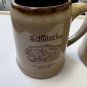 2 Vintage Win Schuler's Distinctive Dining Restaurant Stoneware Beer Coffee Mug