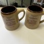 2 Vintage Win Schuler's Distinctive Dining Restaurant Stoneware Beer Coffee Mug