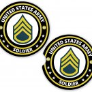 Army Soldier E6 Army Set of 2 Coaster Set of 2 Coaster Car Cup Holder