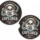Skulls Space Travel Explorer Sandstone Car Cup Holder Coaster Set