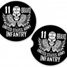 US Army Military Infantry 11th Bravo #1 Set of 2 Coasters Car Cup Holder
