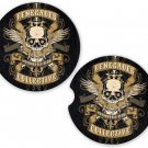 Skulls Renegades Sandstone Car Cup Holder Coaster Set