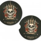 Skulls Crown Sultan Sandstone Car Cup Holder Coaster Set