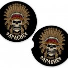 Skulls Native Warrior Sandstone Car Cup Holder Coaster Set