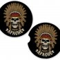 Skulls Native Warrior Sandstone Car Cup Holder Coaster Set