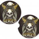 Skulls Famous Heroes Sandstone Car Cup Holder Coaster Set
