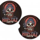 Skulls Hipstaz Sandstone Car Cup Holder Coaster Set