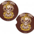 Skulls Indigo Snake Sandstone Car Cup Holder Coaster Set