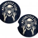 Skulls Motor Club Sandstone Car Cup Holder Coaster Set