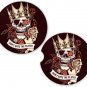 Skulls Player Sandstone Car Cup Holder Coaster Set