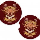 Skulls Rider Sandstone Car Cup Holder Coaster Set