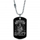 US Army Command Himself #2 Black Dogtag Pendant Necklace Keychain