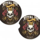 Skulls Royal Ink Sandstone Car Cup Holder Coaster Set