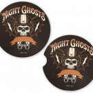 Skulls Night Ghost Sandstone Car Cup Holder Coaster Set