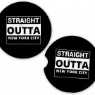 Straight Outta New York City USA State City Sandstone Car Cup Holder Coaster Set