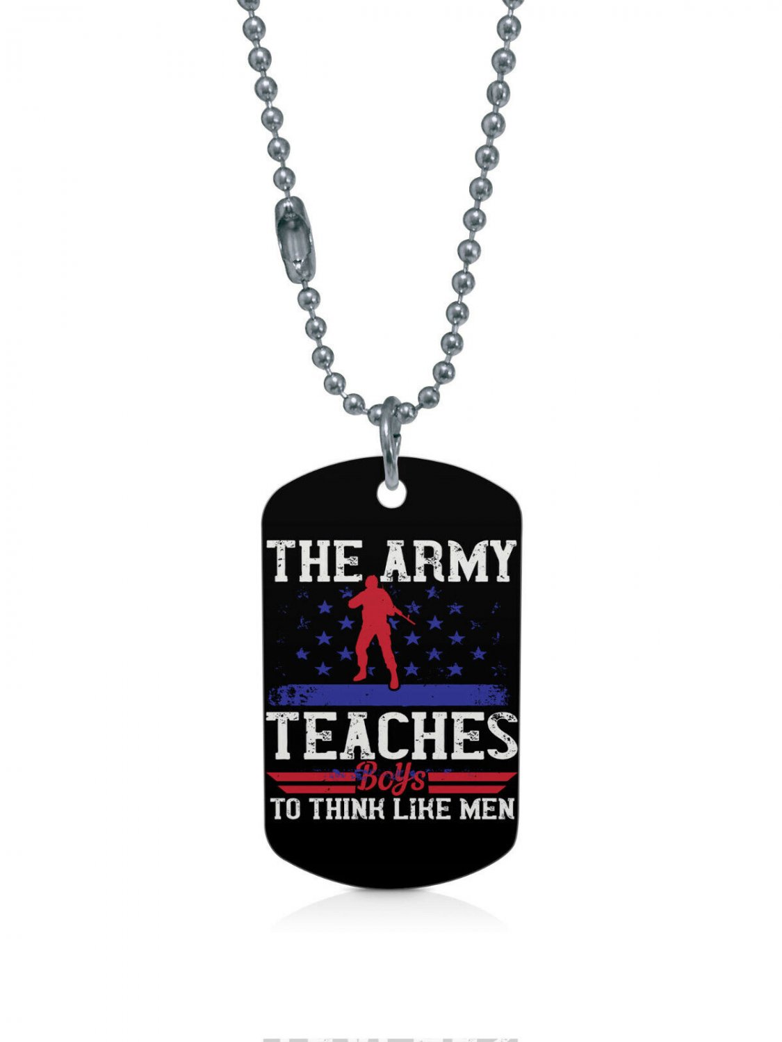 US Army Think Like Men Dogtag Pendant Necklace Keychain