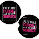 Nurse Nursing Future Nurse | Set of 2 Matching Coasters Car Cup Holders
