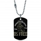 US Army US Free #1 Black Dogtag Pendant Necklace Keychain