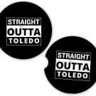 Straight Outta Toledo USA State City Sandstone Car Cup Holder Coaster Set