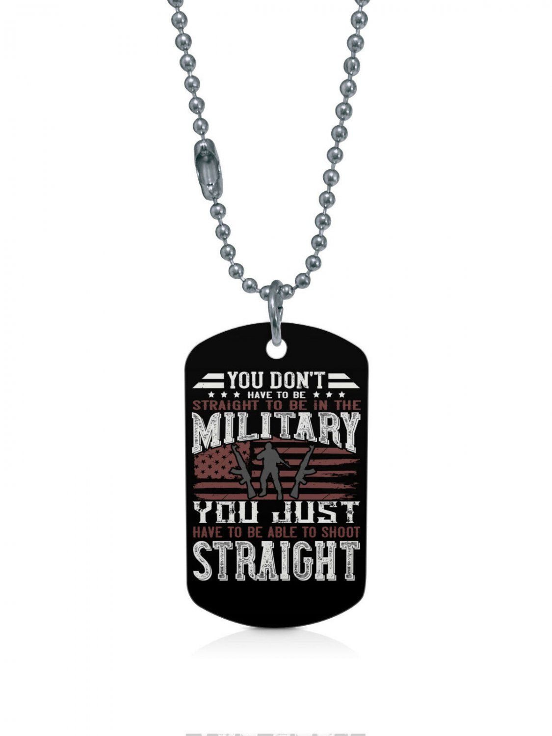 US Army Be Able To Shoot Straight Dogtag Pendant Necklace Keychain