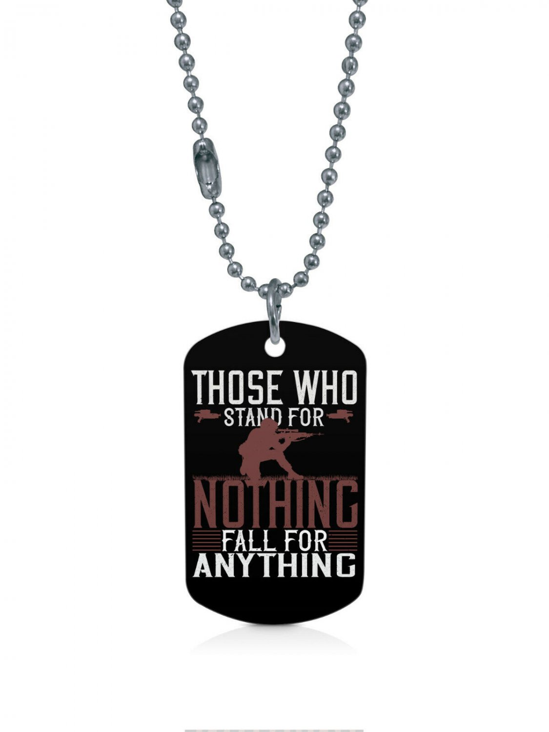 US Army Fall For Anything Dogtag Pendant Necklace Keychain