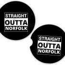 Straight Outta Norfolk USA State City Sandstone Car Cup Holder Coaster Set